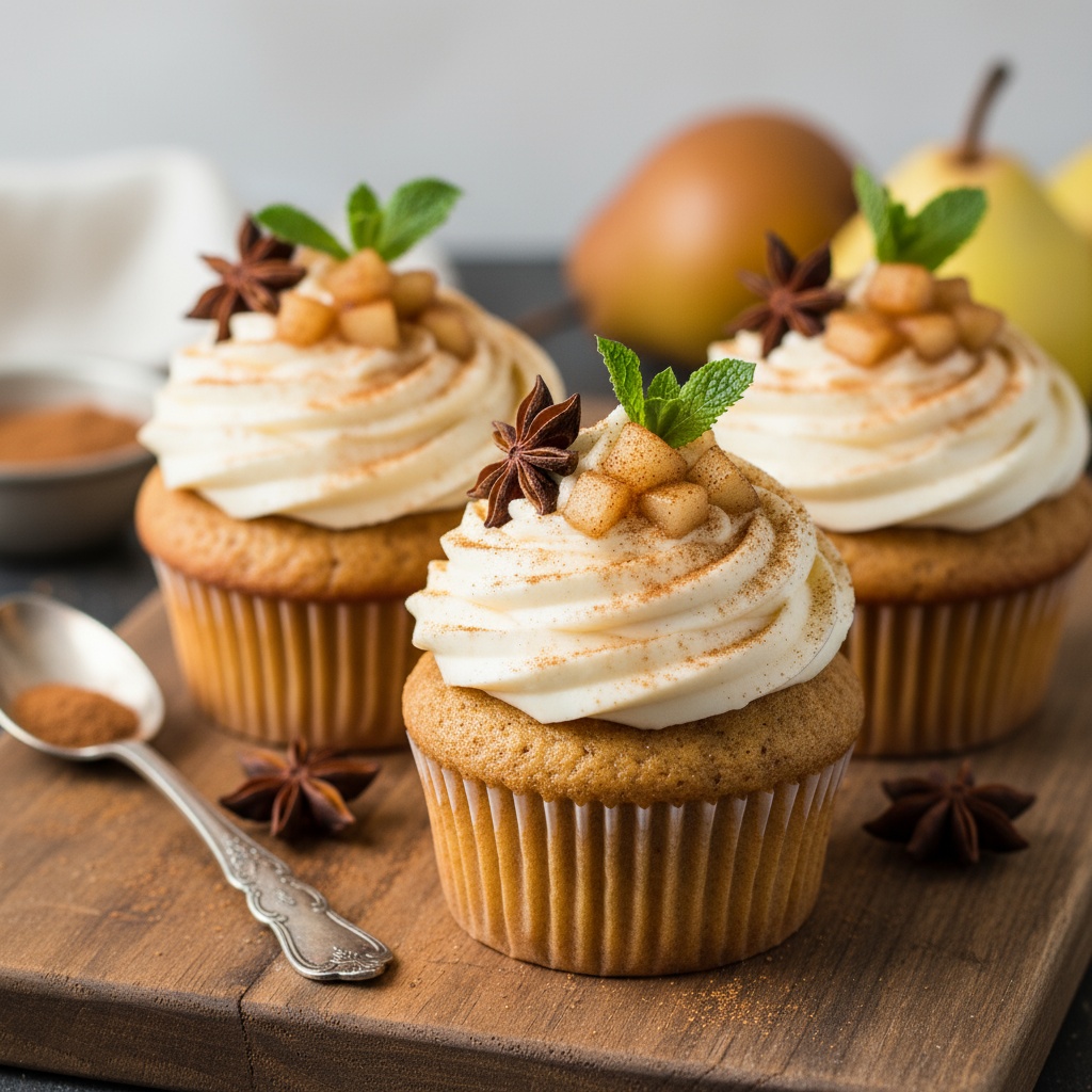 Spiced Pear Cupcakes